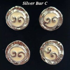 MAGNETIC NUMBER PINS "SILVER BAR C" set of 4 NEW RanchDunRight in box